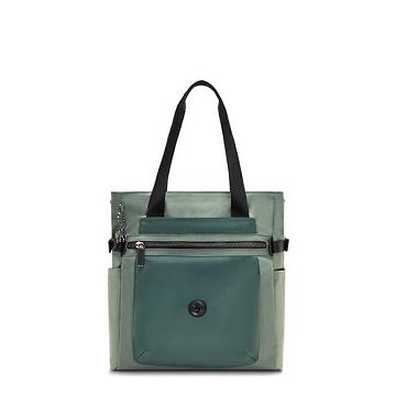 Bolsas Para Portatil Kipling Faiza 15" Tote Bag Verdes | MX 1296WN